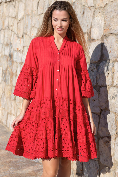 Tunikakleid Rot 5065 F FRESH COTTON